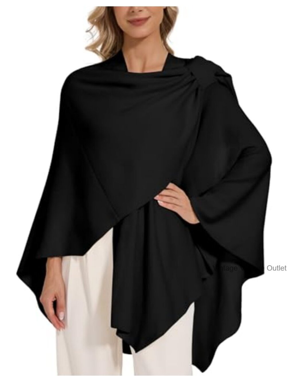 Crossover Shawl Wrap Poncho Cape Viscose One Size Warm Cover